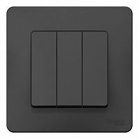 Выключатель 3-клавишный BLANCA, скрытый монтаж, антрацит | код. BLNVS100506 | Schneider Electric